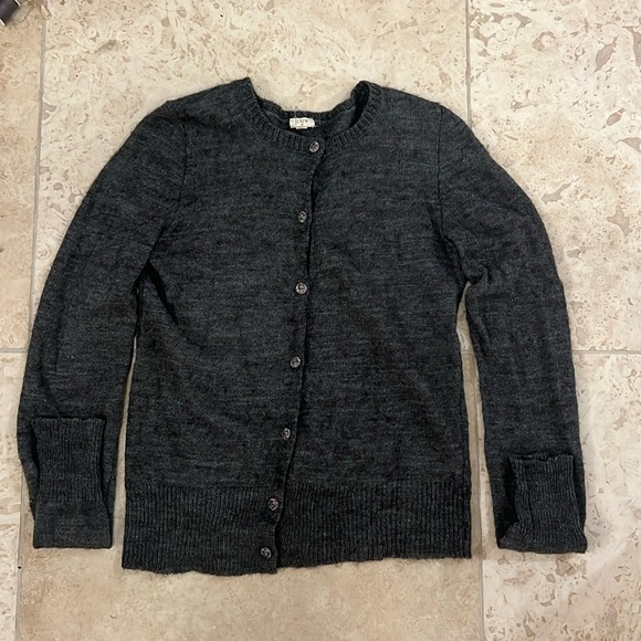 J.Crew charcoal, gray button up‎ cardigan. Size small. - Picture 1 of 5